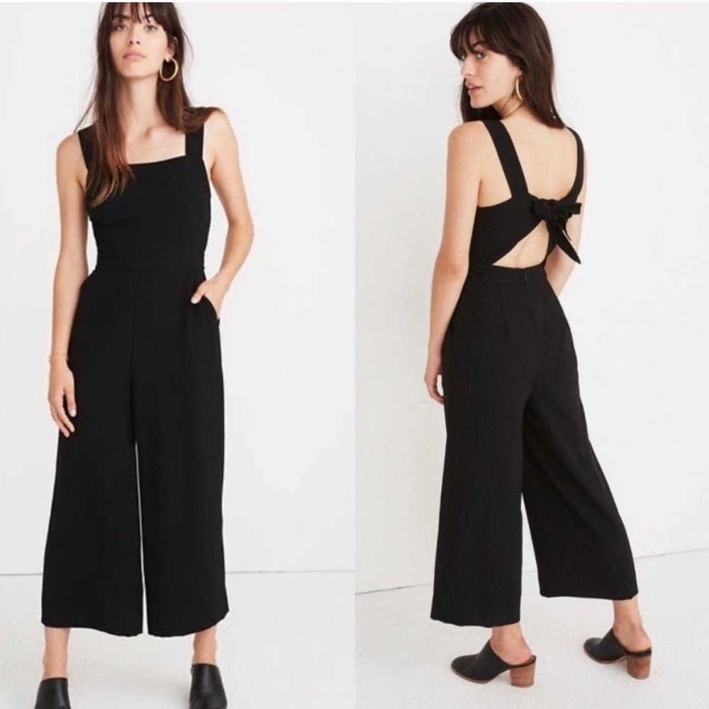 Madewell Black Cropped Romper